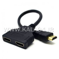 تبدیل HDMI / کابلی / 1 سر HDMI M به 2 سر HDMI F / تک پک شرکتی